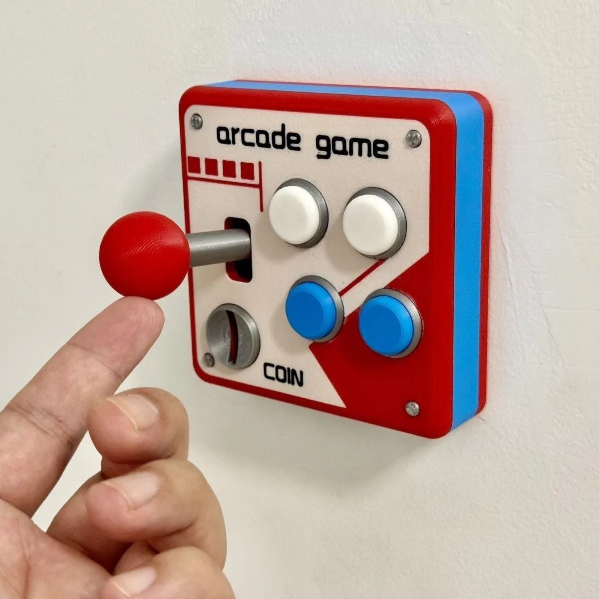 Retro Arcade Joystick Light Switch Cover – 3D Printed 86mm Wall Panel Decoration, Creative Novelty Switch Plate for Home Office Gaming Room